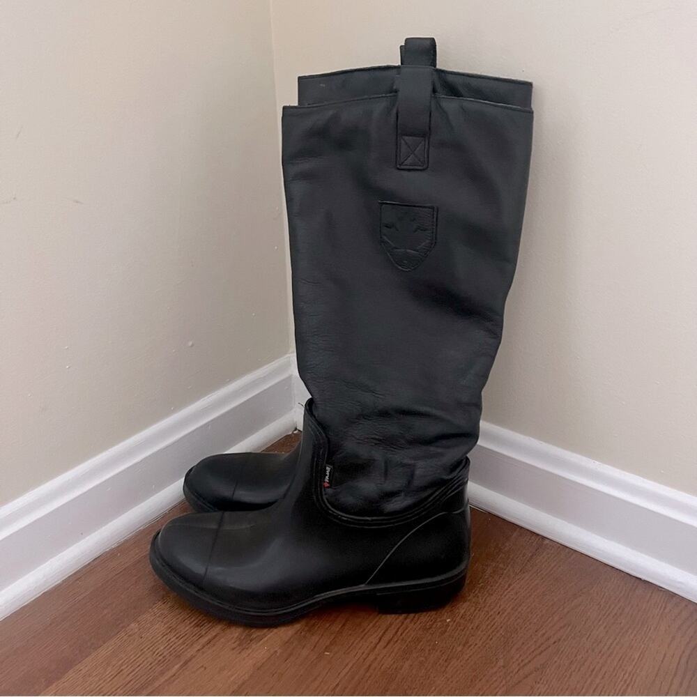 Pajar Tall Rubber and Faux Leather Winter & Rain Boots‎ Black Sz 39 (8.5 US)
